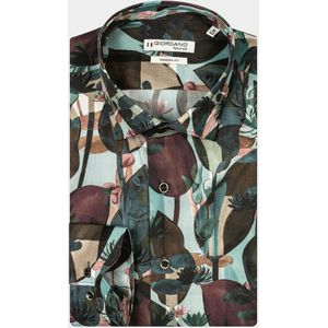 Giordano Casual hemd lange mouw Groen Maggiore, LS Semi Cutaway Co 427810/70