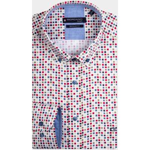 Giordano Casual hemd korte mouw Rood League Spaced Squares Print 416029/30