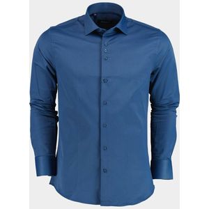 Ferlucci Casual hemd lange mouw Blauw Napoli/Steelblue - Maat L