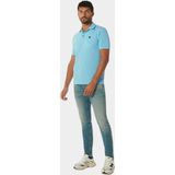 No Excess Polo korte mouw Blauw Polo Pique Garment Dyed 23380101SN/036