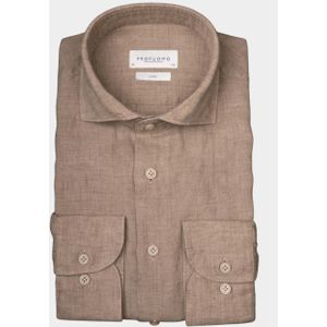 Profuomo Business hemd lange mouw Beige PPTH100065/