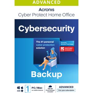Acronis Cyber Protect Home Office Advanced | 1 Apparaat | 1 Jaar | 500 GB Cloud backup