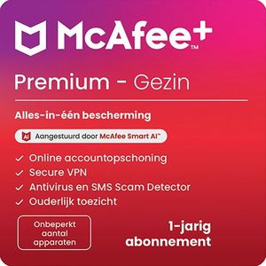 Jottacloud - McAfee+ Premium Family - Antivirus - Onbeperkt Aantal Apparaten - 1 Jaar
