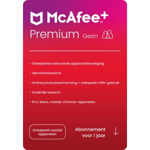 McAfee+ Premium Family | 1 Jaar | Onbeperkt aantal apparaten | Nieuw (McAfee Plus Premium)