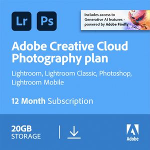 Adobe Photography Plan | Jaarabonnement | 1 Gebruiker | Geschikt voor Windows &amp; Mac