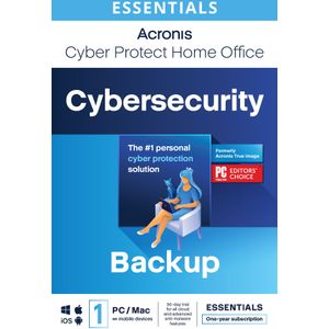 Acronis Cyber Protect Home Office Essentials | Jaarlicentie |Installatie garantie | 1 gebruiker