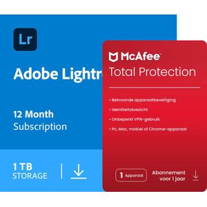 Adobe Lightroom CC + gratis McAfee Total Protection | 1 Gebruiker | 1 Jaar | 1 Apparaat