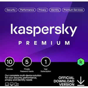 Kaspersky Premium voor 10 Apparaten | Jaarabonnement | Opvolger van Kaspersky Total Security