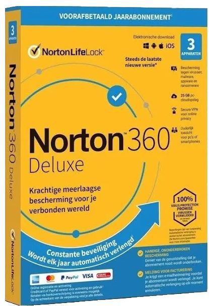 Norton 360 Deluxe | 3 Apparaten | 1 Jaar + Jottacloud Personal Unlimited | 3 Maanden | Onbeperkte cloudopslag