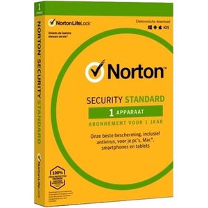 Norton Security Standard | inclusief de allernieuwste updates | voor 1 jaar lang | autmatische verlenging