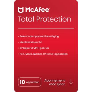McAfee Total Protection | Beveiliging voor 10 Apparaten | Windows, Mac, Android &amp; iOS