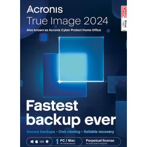 Acronis True Image 2024 | 1 PC of Mac | Eenmalige aanschaf | Perpetual
