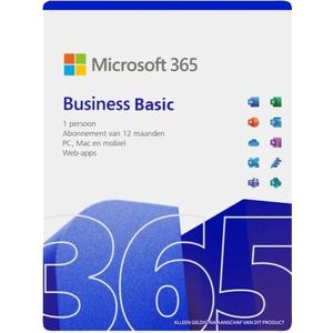 Microsoft 365 Business Basic - Kantoorsoftware - Online Toegang - Inclusief Teams