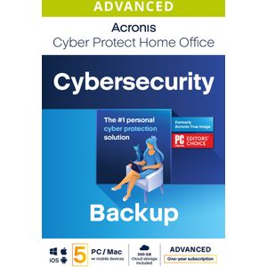Acronis Cyber Protect Home Office Advanced | 5 Apparaten | Windows, Mac, Anroid &amp; iOS | 500 GB Cloud backup