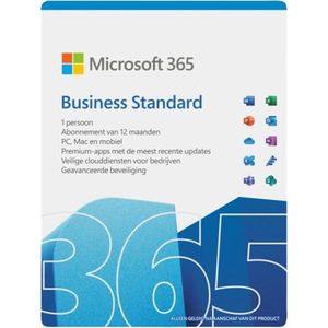 Microsoft 365 Business Standard - 1 Jaar - 1 Gebruiker - 15 Apparaten