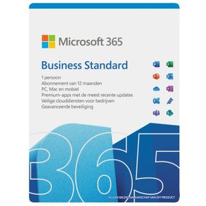 Microsoft 365 Business Standard Licentie | Jaarabonnement | 1 Gebruiker | 15 Apparaten