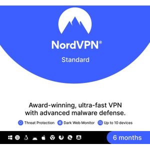 NordVPN aanbieding | 6 maanden licentie | 10 apparaten | Windows | Mac | Android | iOS