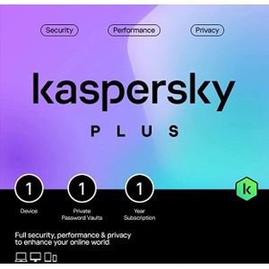 Kaspersky Plus | 1 Apparaat | Jaarlicentie | Windows, Mac &amp; Android | Opvolger van Kaspersky Internet Security