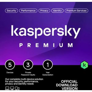 Kaspersky Premium voor 5 Apparaten | Jaarabonnement | Opvolger van Kaspersky Total Security