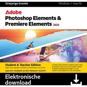 Adobe Photoshop Elements + Premiere Elements 2025 | 1 Gebruiker | 2 Installaties | Mac | Student &amp; Teacher editie