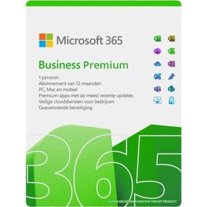 Microsoft 365 Business Premium | Jaarabonnement | 1 Gebruiker | 15 Apparaten