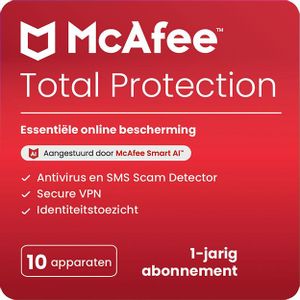 McAfee - Total Protection - Jaarabonnement - Voor 10 Apparaten - Antivirus