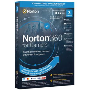 Norton 360 voor Gamers | 3-Apparaten | 1-Jaar | 2021 | Windows | Mac | Android | iOS | 50GB Cloud Opslag
