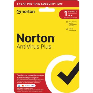 Norton Antivirus Plus | 1 apparaat | 1 jaar | 2 GB Cloud Backup