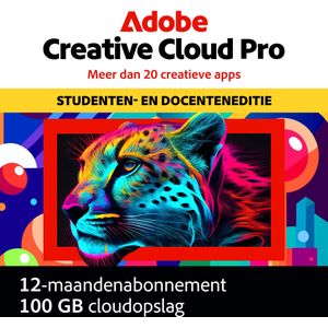 Adobe Creative Cloud Pro Student - 2 Installaties - 1 Jaar - 100 GB Cloud Opslag