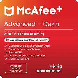 McAfee+ Advanced Family | 1 Jaar | Onbeperkt aantal apparaten | Nieuw (McAfee Plus Advanced)