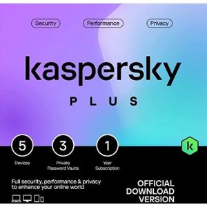 Kaspersky Plus | 5 Installaties | 12 maanden | Windows, Mac &amp; Android | Opvolger van Kaspersky Internet Security
