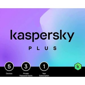 Kaspersky Plus | 5 Installaties | 12 maanden | Windows, Mac &amp; Android | Opvolger van Kaspersky Internet Security