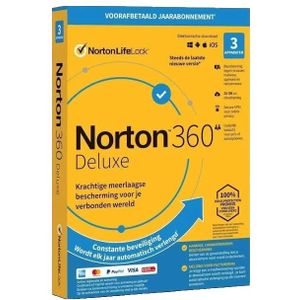 Norton 360 Deluxe - Antivirus - 3 Apparaten - 1 Jaar - Jottacloud Personal Unlimited - 3 Maanden - Onbeperkte Cloudopslag