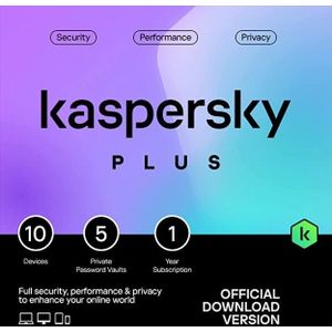 Kaspersky Plus | 10 Apparaten | 1 Jaar | Antivirus beveiliging | Opvolger van Kaspersky Internet Security
