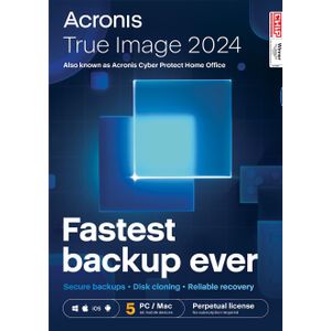 Acronis True Image 2024 | 5 PCs of Mac | Eenmalige aanschaf | Perpetual