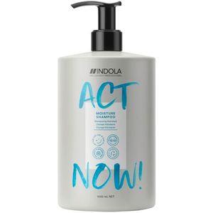 Indola Act Now! Moisture Shampoo 1000ml - Normale shampoo vrouwen - Voor Alle haartypes