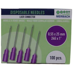 Merbach Injectienaald - Paars -100st 0.55 x 25 mm