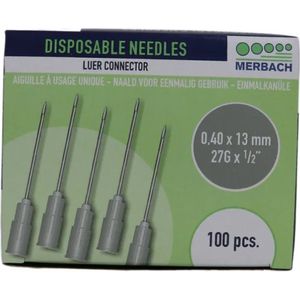 Merbach Injectienaald - Grijs -100st 0.40 x 13 mm