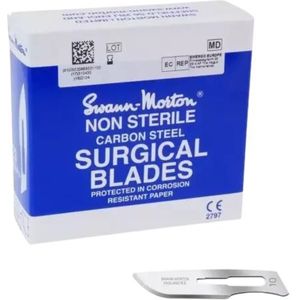 Swann Morton - Carbon Nr. 10 - Niet Steriele Mesjes - 100 Stuks
