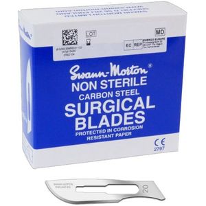 Swann Morton - Carbon Nr. 20 - Niet-steriele Mesjes - 100 Stuks