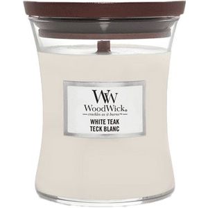 WoodWick Hourglass Medium Geurkaars - White Teak