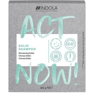 Indola Act Now! Solid Shampoo 60g - Normale shampoo vrouwen - Voor Alle haartypes - 60 gr