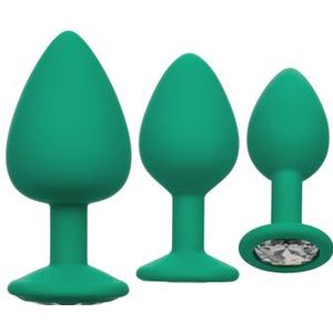 CalExotics - Cheeky Gems Diamant Buttplug Set 3 Maten Groen