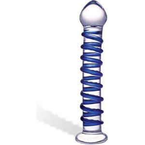 Gl?s - Blue Spiral Glazen Dildo