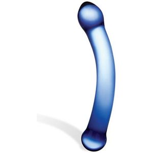 Gl�s - Realistic Head Glazen Dildo 17.8 cm Blauw