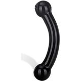 Gl�s - Double Bull Black Glazen Dildo