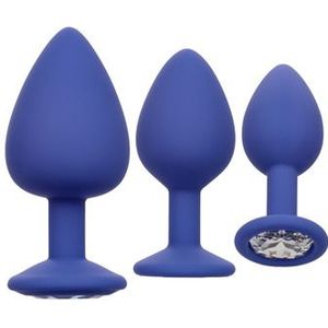 CalExotics - Cheeky Gems Diamant Buttplug Set 3 Maten Paars