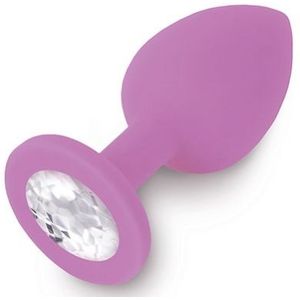 Dolce Piccante - Jewellery Silicone Butt Plug Met Diamant Paars