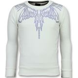 Eagle Glitter - Merk Sweater Heren - W - Wit