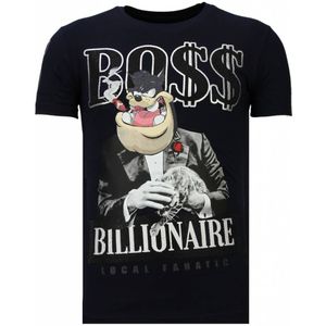 Billionaire Boss - Rhinestone T-Shirt - Navy